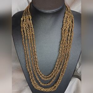 Chic Gold Multi-Strand Necklace